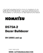 Komatsu D575A-2 Dozer Bulldozer Service And Repair Manual SN 10001 and up - PDF