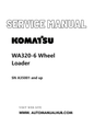 Komatsu WA320-6 Wheel Loader Service And Repair Manual SN A35001 and up PDF
