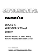 Komatsu WA250-5, WA250PT-5 Wheel Loader Service And Repair Manual SN 70001 and up PDF