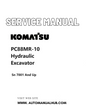 Komatsu PC88MR-10 Hydraulic Excavator Service And Repair Manual PDF