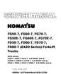 Komatsu FG50-7, FG60-7, FG70-7, FG50E-7, FG60E-7, FG70E-7, FD50-7, FD60-7, FD70-7, FD80-7 (DX20 Series) ForkLift Trucks Service And Repair Manual - PDF