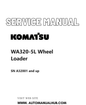 Komatsu WA320-5L Wheel Loader Service And Repair Manual SN A32001 and up PDF