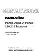 Komatsu PC200, 200LC-2, PC220, 220LC-2 Excavator Service And Repair Manual SN 15001 and up ,11001 and up PDF