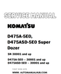 Komatsu D475A-5E0, D475ASD-5E0 Super Dozer Service And Repair Manual SN 30001 and up - PDF