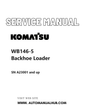 Komatsu WB146-5 Backhoe Loader Service And Repair Manual SN A23001 and up PDF