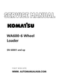 Komatsu WA600-6 Wheel Loader Service And Repair Manual SN 60001 and up PDF