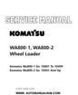 Komatsu WA800-1, WA800-2 Wheel Loader Service And Repair Manual SN 10001 to 10499, 10501 and up PDF