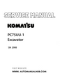 Komatsu PC75UU-1 Excavator Service And Repair Manual SN 2908 and up PDF