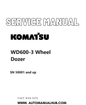 Komatsu WD600-3 Wheel Dozer Service And Repair Manual SN 50001 and up PDF