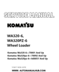 Komatsu WA320-6, WA320PZ-6 Wheel Loader Service And Repair Manual SN 70001 & up, 70092 & up, H00051 & up PDF