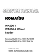 Komatsu WA800-1, WA800-2 Wheel Loader Service And Repair Manual SN 10001 to 10499, 10501 and up PDF