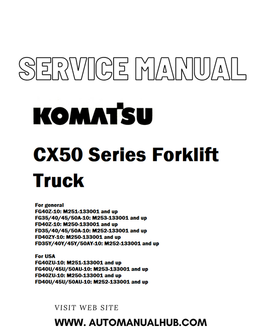 Komatsu CX50 Series Forklift Truck Service And Repair Manual - PDF