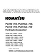 Komatsu PC300-7E0, PC300LC-7E0, PC350-7E0, PC350LC-7E0 Hydraulic Excavator Service And Repair Manual PDF