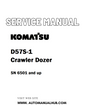 Komatsu D57S-1 Crawler Dozer Service And Repair Manual SN 6501 and up - PDF