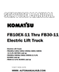 Komatsu FB10EX-11 Thru FB30-11 Electric Lift Truck Service And Repair Manual - PDF