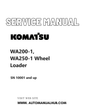Komatsu WA200-1, WA250-1 Wheel Loader Service And Repair Manual SN 10001 and up PDF