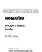Komatsu WA200-7 Wheel Loader Service And Repair Manual SN 80001 and up PDF