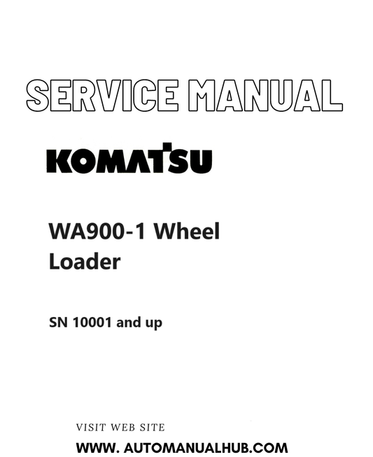 Komatsu WA900-1 Wheel Loader Service And Repair Manual SN 10001 and up PDF