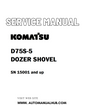 Komatsu D75S-5 DOZER SHOVEL Service And Repair Manual SN 15001 and up - PDF