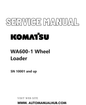 Komatsu WA600-1 Wheel Loader Service And Repair Manual SN 10001 and up PDF