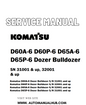Komatsu D60A-6 D60P-6 D65A-6 D65P-6 Dozer Bulldozer Service And Repair Manual SN 31001 & up, 32001 & up - PDF