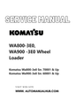 Komatsu WA800-3E0, WA900 -3E0 Wheel Loader Service And Repair Manual SN 70001 & up, 60001 and up PDF
