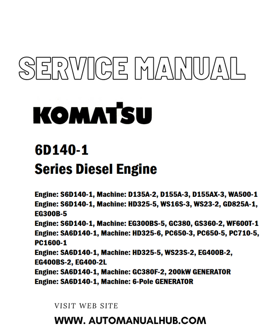 Komatsu 6D140-1 Series Diesel Engine Service And Repair Manual - PDF