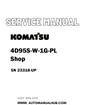 Komatsu 4D95S-W-1G-PL Shop Service And Repair Manual SN 23318-UP - PDF