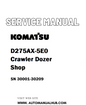 Komatsu D275AX-5E0 Crawler Dozer Shop Service And Repair Manual SN 30001-30209 - PDF