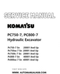 Komatsu PC750-7, PC800-7 Hydraulic Excavator Service And Repair Manual SN 20001 and up, 40001 and up PDF
