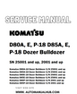 Komatsu D80A, E, P-18 D85A, E, P-18 Dozer Bulldozer Service And Repair Manual SN 25001 and up, 2001 and up - PDF