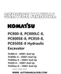 Komatsu PC800-8, PC800LC-8, PC800SE-8, PC850-8, PC850SE-8 Hydraulic Excavator Service And Repair Manual SN 50001 and up, 10001 and up PDF