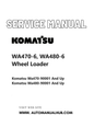 Komatsu WA470-6, WA480-6 Wheel Loader Service And Repair Manual SN WA470-90001, WA480-90001 and up PDF