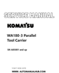 Komatsu WA180-3 Parallel Tool Carrier Service And Repair Manual SN A85001 and up PDF
