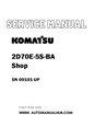Komatsu 2D70E-5S-BA Shop Service And Repair Manual SN 00101-UP - PDF