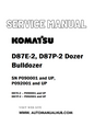 Komatsu D87E-2, D87P-2 Dozer Bulldozer Service And Repair Manual SN P090001 and UP, P092001 and UP - PDF