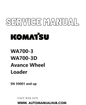 Komatsu WA700-3, WA700-3D Avance Wheel Loader Service And Repair Manual SN 50001 and up PDF