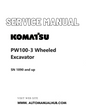 Komatsu PW100-3 Wheeled Excavator Service And Repair Manual SN 1890 and up PDF 