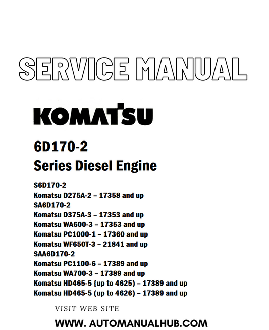 Komatsu 6D170-2 Series Diesel Engine Service And Repair Manual - PDF