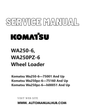 Komatsu WA250-6, WA250PZ-6 Wheel Loader Service And Repair Manual SN 75001 and up, 75106 & up, H00051 & up PDF