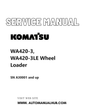 Komatsu WA420-3, WA420-3LE Wheel Loader Service And Repair Manual SN A30001 and up PDF