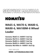Komatsu WA65-6, WA70-6, WA80-6, WA90-6, WA100M-6 Wheel Loader Service And Repair Manual SN H00051 and up, H60051 and up PDF