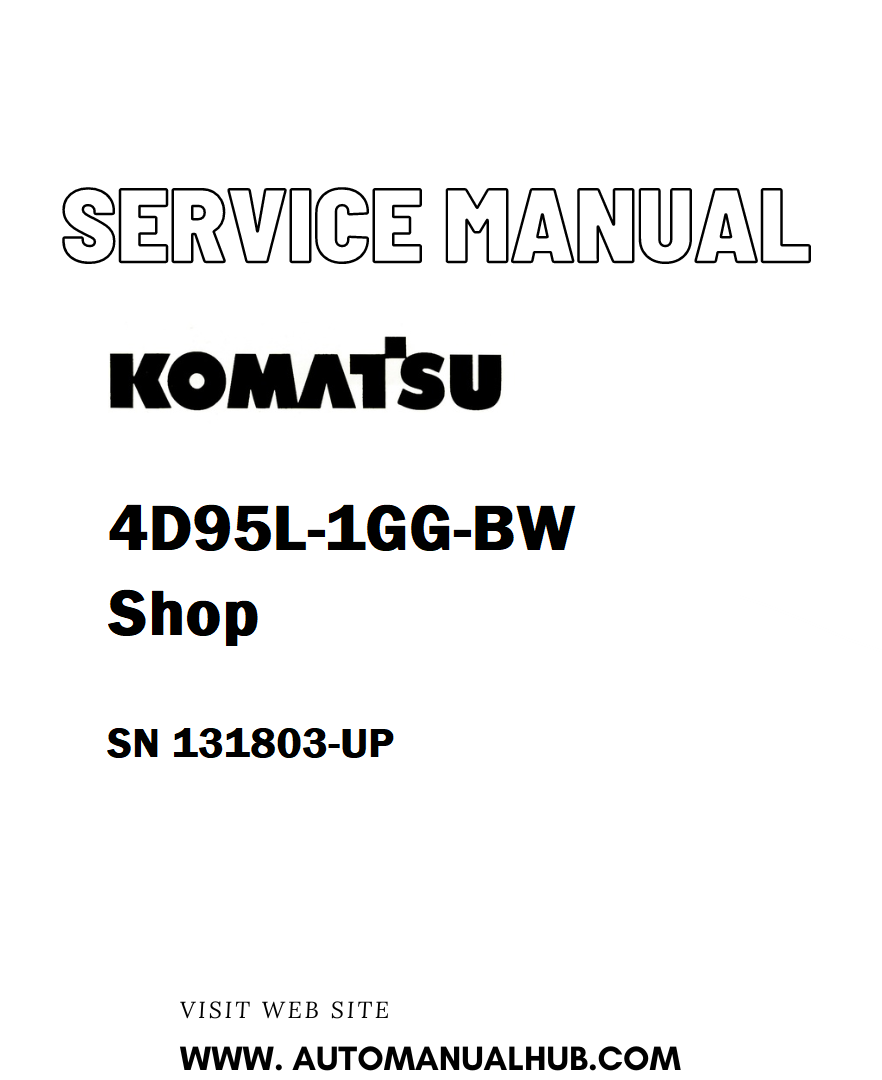 Komatsu 4D95L-1GG-BW Shop Service And Repair Manual SN 131803-UP - PDF