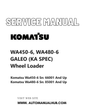 Komatsu WA450-6, WA480-6 GALEO (KA SPEC) Wheel Loader Service And Repair Manual SN 66001, 85001 and up PDF