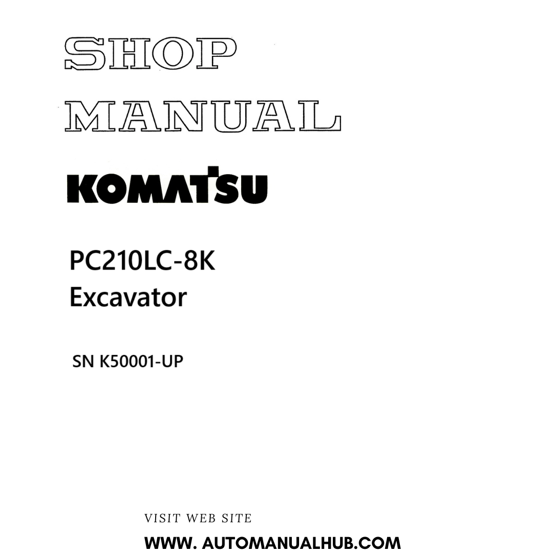 Komatsu PC210LC-8K Excavator Shop Manual SN K50001-UP PDF