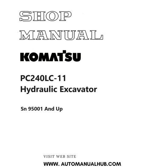 Komatsu PC240LC-11 Hydraulic Excavator Shop Manual PDF