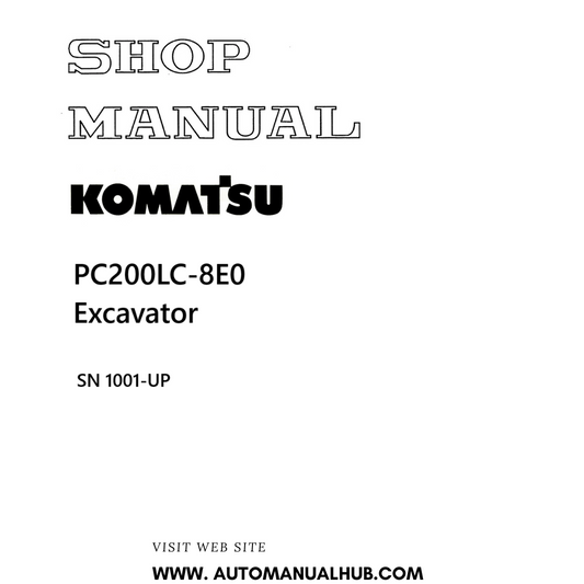 Komatsu PC200LC-8E0 Excavator Shop Manual SN 1001-UP PDF