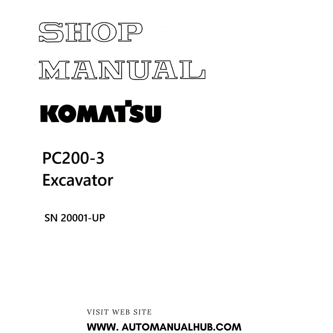 Komatsu PC200-3 Excavator Shop Manual SN 20001-UP PDF 