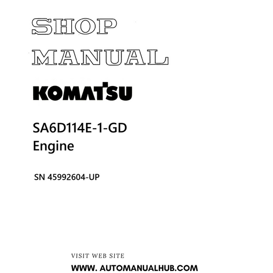 Komatsu SA6D114E-1-GD Engine Shop Manual SN 45992604-UP PDF