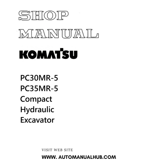 Komatsu PC30MR-5, PC35MR-5 Compact Hydraulic Excavator Shop Manual PDF